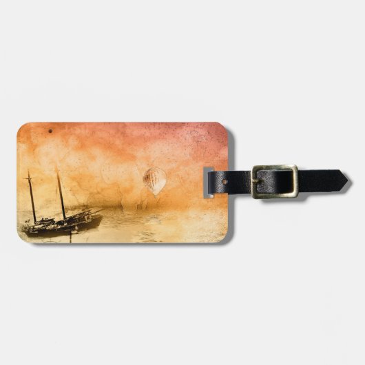 Reis Steampunk Bagage Label Gepersonaliseerd (Voorkant horizontaal)