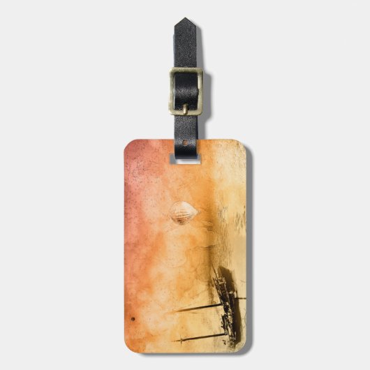 Reis Steampunk Bagage Label Gepersonaliseerd (Voorkant verticaal)