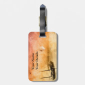 Reis Steampunk Bagage Label Gepersonaliseerd (Achterkant verticaal)