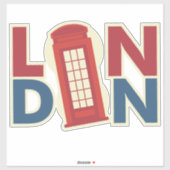 Reis Steden Londen Blauw Rode Telefooncel Sticker (Vel)