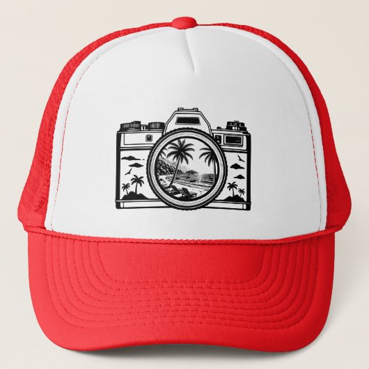 Reis Strand Fotografie Camera   Trucker Pet (Voorkant)
