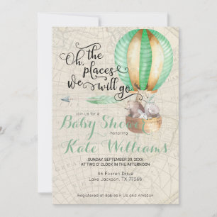 Reis Thema Baby Shower Uitnodiging