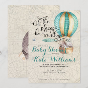 Reis Thema Baby Shower Uitnodiging