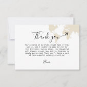 Reis thema Bruidsmeisjesfeest Wereldkaart Beige Bedankkaart (Voorkant)