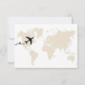 Reis thema Bruidsmeisjesfeest Wereldkaart Beige Bedankkaart (Achterkant)