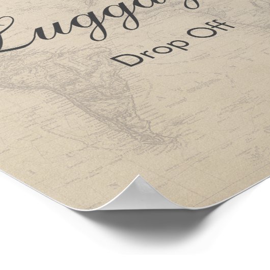 Reis thema bruiloft feest Bagage afgeven  Poster (Hoek)