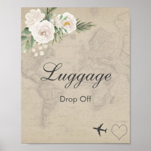 Reis thema bruiloft feest Bagage afgeven Poster