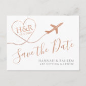 Reis Thema Koper Bestemming Bewaar de Datum Aankondigingskaart (Voorkant)