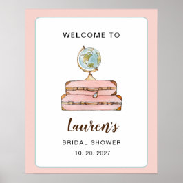 Reis Thema Miss tot Mrs Bruidsfeest verwelkoming Poster