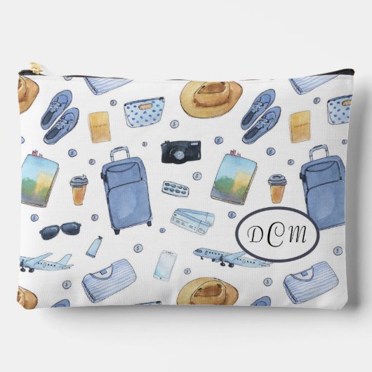 Reis thema patroon accessoire zakje etui (Voorkant)