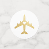 Reis Thema Roze Vliegtuig Hart Avontuur Confetti (Kleine voorkant)