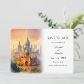 Reis Thema Trouwen Save The Date | Mumbai India (Staand voorkant)