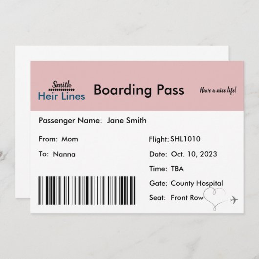 Reis-thema zwangerschapsaankondiging (neutraal) aankondiging (Voorkant / Achterkant)