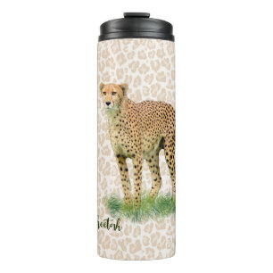 Reis thermale tumbler met Cheetah Afbeelding Thermosbeker