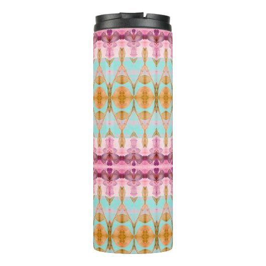 Reis thermisch en zo met Blauwgroen en pruim Thermosbeker (Achterkant)