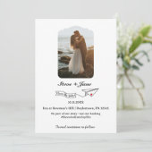 Reis Trouwpapier Vliegtuig Modern Bewaar de datum Kaart (Staand voorkant)