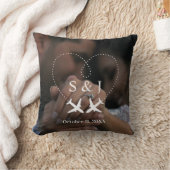 Reis Trouwvlucht Hart Sla de Datum Op Foto Kussen (Deken)