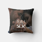 Reis Trouwvlucht Hart Sla de Datum Op Foto Kussen (Voorkant)