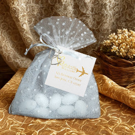 Reis Trouwvlucht Vliegtuig & Harten Moderne Luchtv Bedankjes Labels