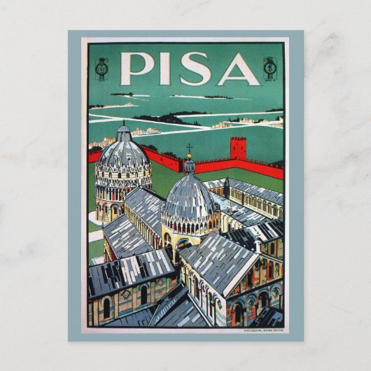  reis uit de jaren 20 Pisa Italiaans Briefkaart (Voorkant)