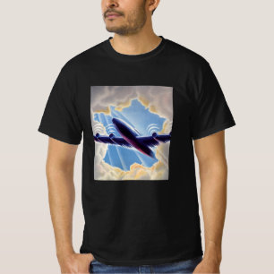 Reis uit het verleden, Vliegtuig dat door wolken i T-shirt