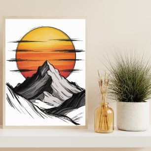 Reis Vakantie Avontuur Berg Wolk Landschap Poster