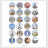 Reis Vakantie Wonderen Van De Wereld Collageblad Sticker (Vel)