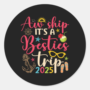 Reis van beste vriendinnen 2025 Overeenkomstige vr Ronde Sticker