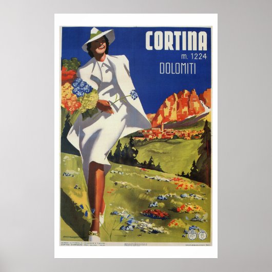  reis van de Italiaanse Alpen Cortina zomer Poster (Voorkant)