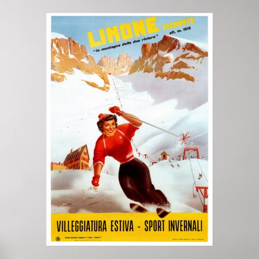 reis van de Italiaanse skiclimone Piemonte Poster (Voorkant)