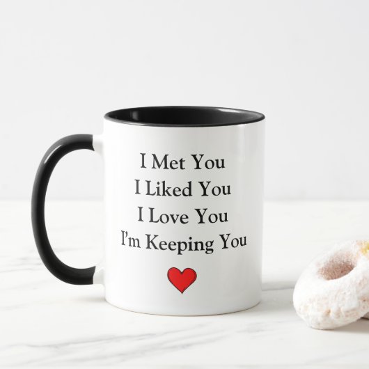 Reis van de liefde mok Ik ontmoette je Leuk Liefde (Met donut)