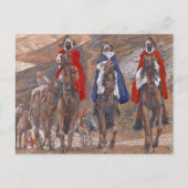 Reis van de Magi. Fijne Kunst Kerstmis Feestdagenkaart (Voorkant)