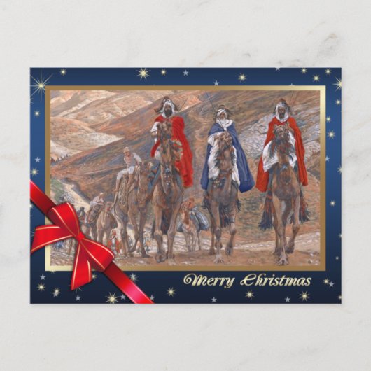 Reis van de Magi. Fijne Kunst Kerstmis Feestdagenkaart (Voorkant)