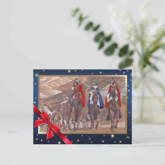 Reis van de Magi. Fijne Kunst Kerstmis Feestdagenkaart (Staand voorkant)