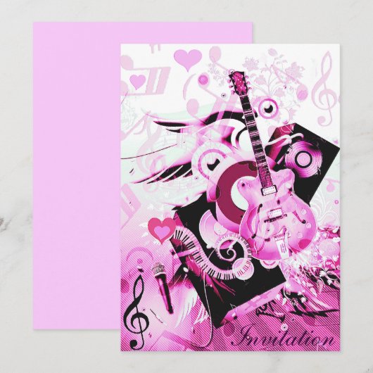 Reis van de muziekroze_ kaart (Voorkant / Achterkant)