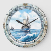 Reis van de Tijd - Porthole Sailboat Grote Klok (Voorkant)