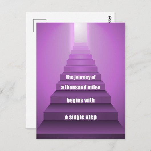 reis van duizend kilometer briefkaart (Voorkant / Achterkant)