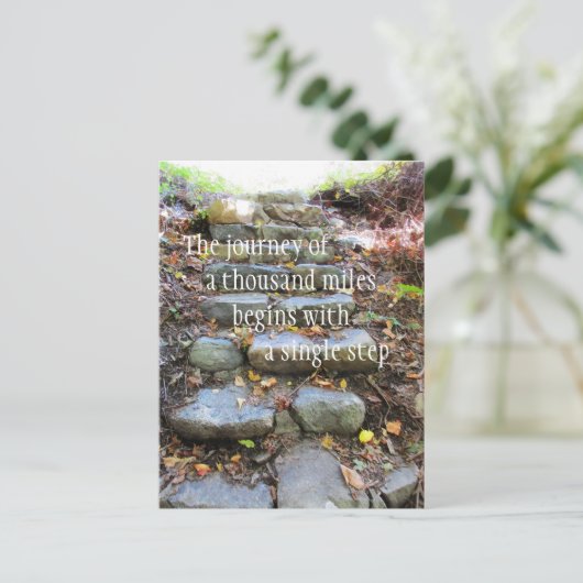 reis van duizend kilometer briefkaart (Staand voorkant)