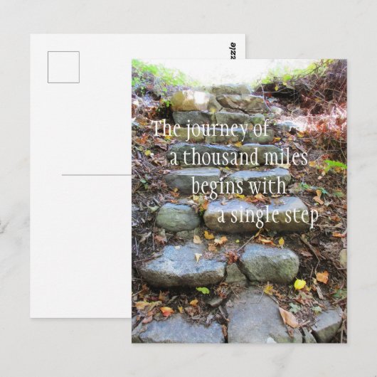 reis van duizend kilometer briefkaart (Voorkant / Achterkant)