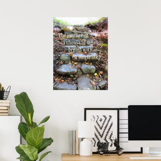 reis van duizend kilometer poster (Thuiskantoor)