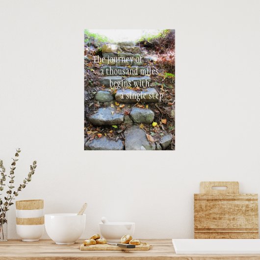 reis van duizend kilometer poster (Keuken)