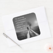 Reis van duizend mijl vierkante sticker (Envelop)