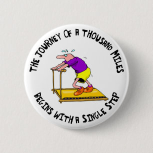 Reis van Duizend Mijlen - Trainingsmotivatie Ronde Button 5,7 Cm