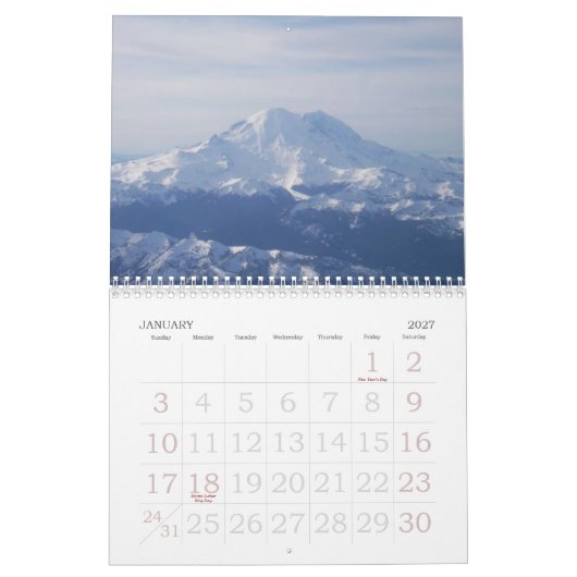 Reis van een jaar kalender (Jan 2027)