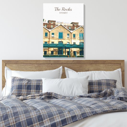 Reis van het erfgoed van Rocks Sydney Canvas Afdruk (Insitu (Slaapkamer))