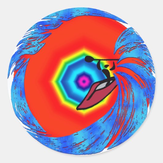 reis van kayak ronde sticker (Voorkant)