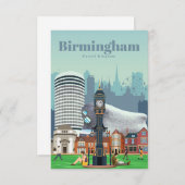 Reis van kunst naar Birmingham Informatiekaartje (Voorkant / Achterkant)