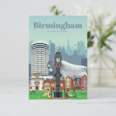 Reis van kunst naar Birmingham Informatiekaartje (Staand voorkant)