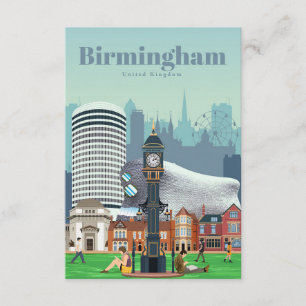 Reis van kunst naar Birmingham Informatiekaartje