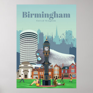 Reis van kunst naar Birmingham Poster